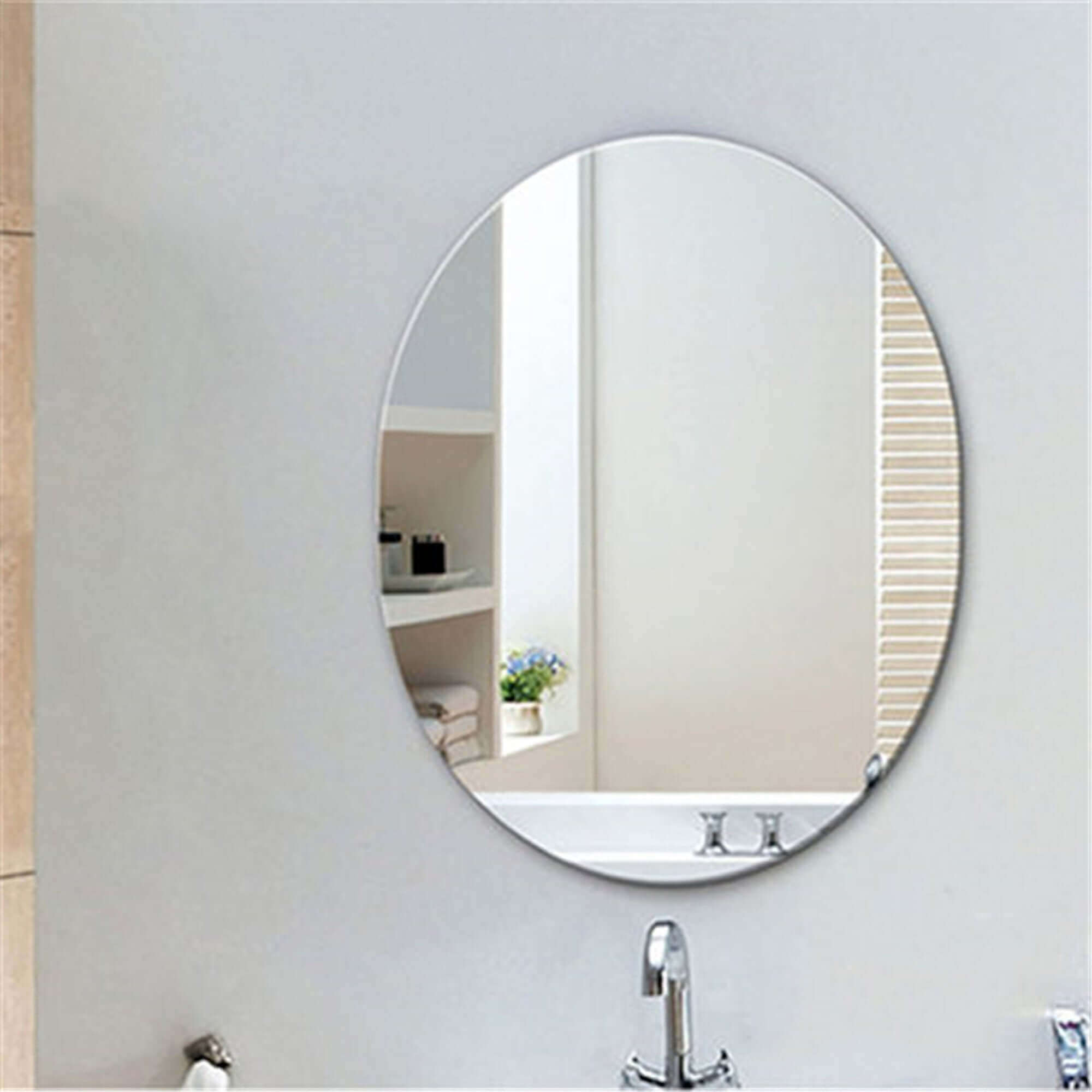 Buy Horizon Oval frameless mirror polished edge (400 x 600mm) Online UK | HOUSE OF ENKI